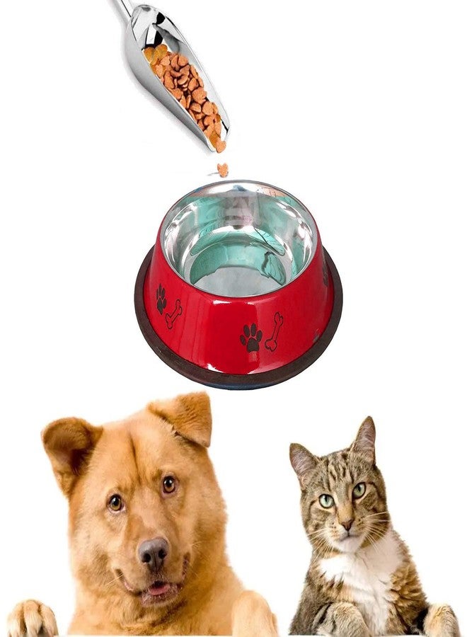 Sage Square Heavy Quality, Round Shape, Anti Skid, Stainless Steel Food/Drink Bowl for Dog/Cat/Other Pets (Medium Size) (Random Color) - Image 1